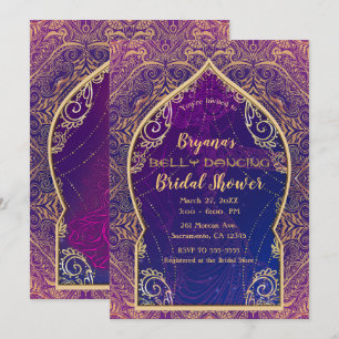 Invitación Boda de Danza del Vientre Marroquí de Oro Púrpura