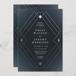 Invitación Boda de Deco Geométrico Gatsby de la Marina de Dia