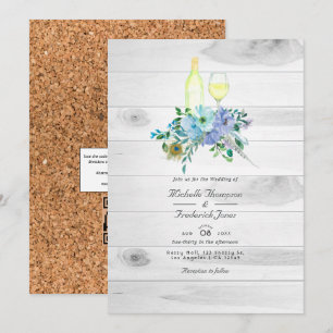 Invitación Boda de degustación de vino con código QR RSVP de 