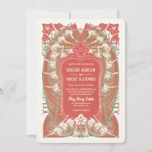 Invitación Boda de Delicacy de la Columbina del Art Nouveau