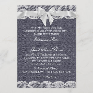 Invitación Boda de Denim y Lace de País