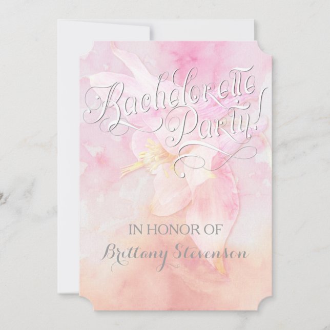 Invitación Boda DE DERRAME DE COLUMBINA DE COLUMBINA ROSA (Anverso)