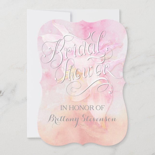 Invitación Boda DE DERRAME DE COLUMBINA DE COLUMBINA ROSA (Anverso)