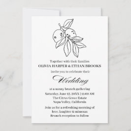 Invitación Boda de Desayuno de Verano con Limón y Cítricos Mí
