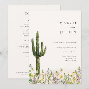 Invitación Boda de Desert Cactus Wildflower