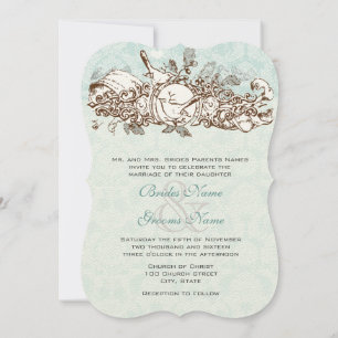 Invitación Boda De Desplazamiento De Árbol De Roble De Aves F