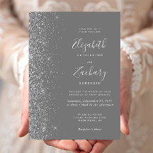 Boda de destellos de plata gris moderno