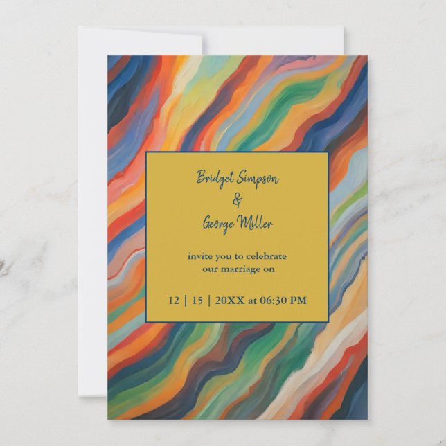 Invitación boda de destino africano de mármol abstracto (Anverso)