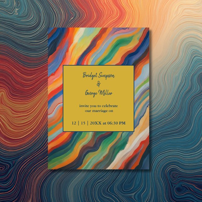 Invitación boda de destino africano de mármol abstracto (Subido por el creador)