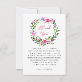 Invitación Boda de destino. Agradecimiento floral tropical