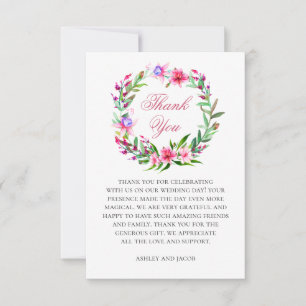 Invitación Boda de destino. Agradecimiento floral tropical