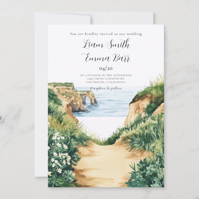 Invitación Boda de destino Biarritz Francia (Anverso)