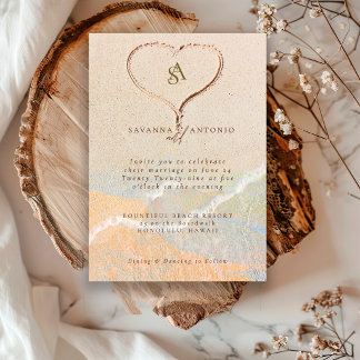 Invitación Boda de Destino Boho Chic en la Playa