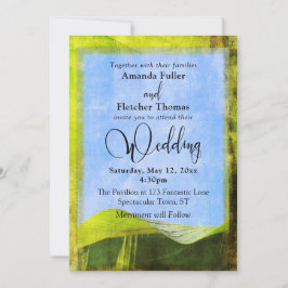 Invitación Boda de destino boho con hoja de plátano rústica