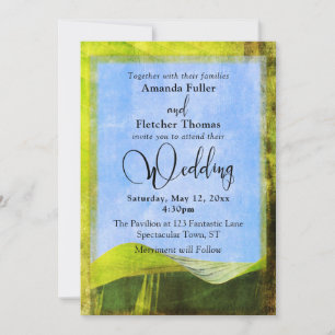 Invitación Boda de destino boho con hoja de plátano rústica