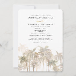 Invitación Boda de destino costero de palmeras