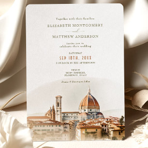 Invitación Boda de destino de acuarela de Florencia Italia