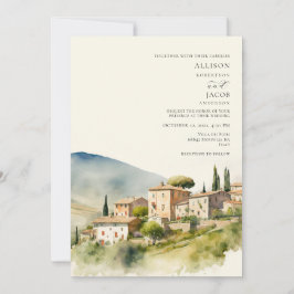 Invitación Boda de destino de acuarela en Italia