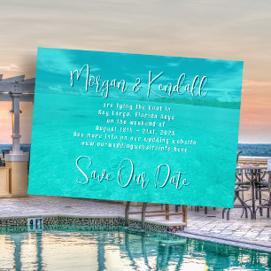 Invitación Boda de destino de agua tropical Guardar la fecha
