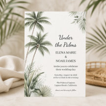 Boda de destino de árbol de palma acuarela