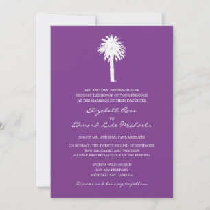 Invitación Boda de destino de árbol púrpura