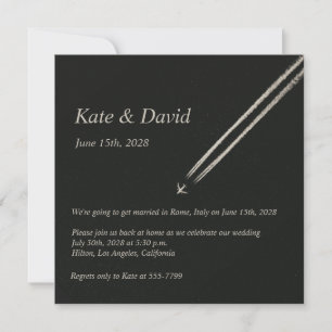 Invitación ©Boda de destino de avión de alta altitud
