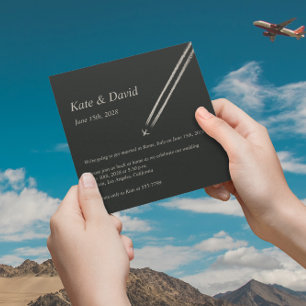 Invitación ©Boda de destino de avión de alta altitud