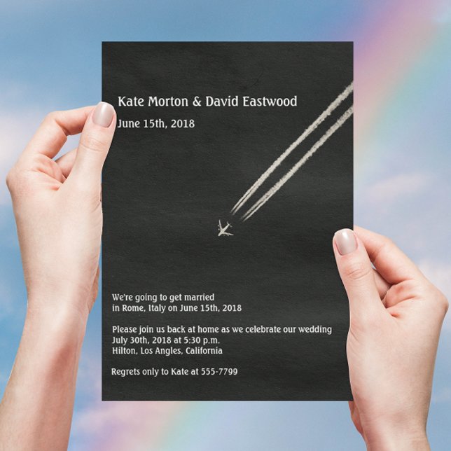 Invitación ©Boda de destino de avión de alta altitud (Subido por el creador)