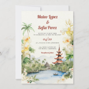 Invitación Boda de destino de Bali Indonesia Asia