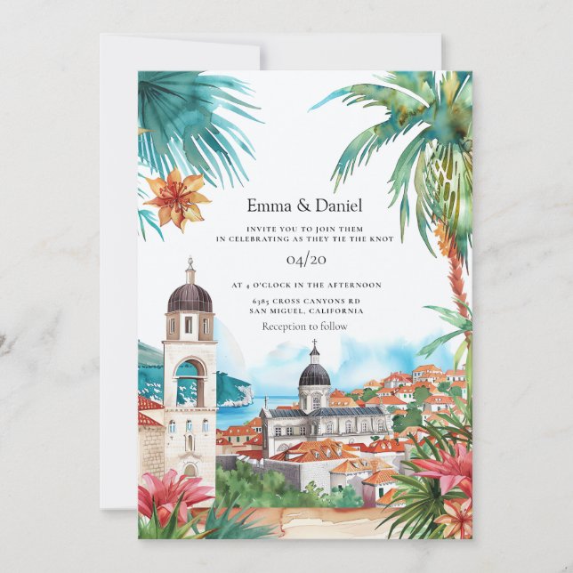 Invitación Boda de destino de Croacia (Anverso)