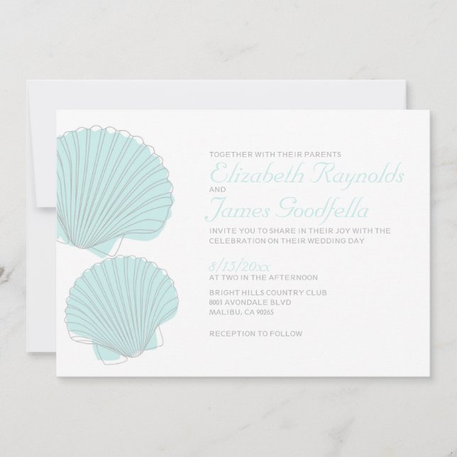 Invitación Boda de Destino de Cute Beach Invita (Anverso)