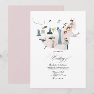 Invitación Boda de destino de Emiratos Árabes Unidos en Dubai