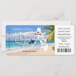 Invitación Boda de destino de entradas de viajes Filipinas