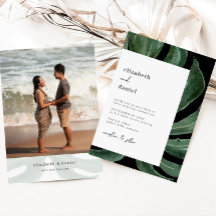 Boda de destino de hoja de Monstera tropical Foto