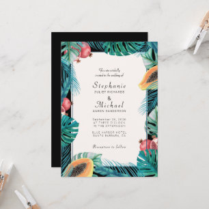 Invitación Boda de destino de hojas tropicales