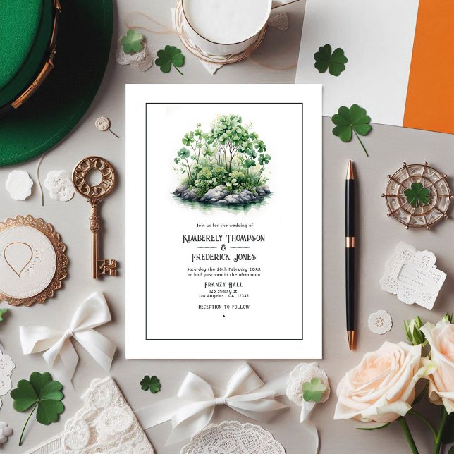 Invitación Boda de destino de la acuarela Irlanda (Watercolor Ireland Destination Wedding Invitation)