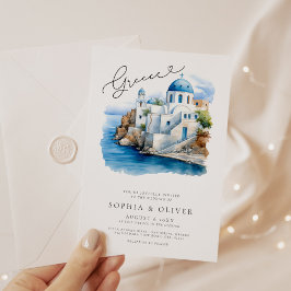 Invitación Boda de destino de la Grecia mediterránea