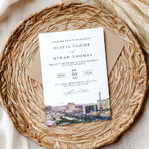 Invitación Boda de destino de la línea aérea de Las Vegas