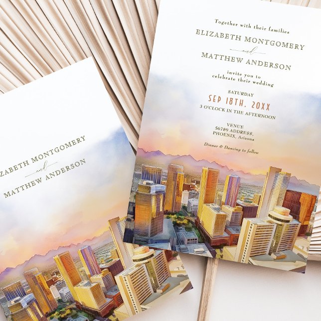 Invitación Boda de destino de la línea aérea Phoenix Arizona (Subido por el creador)