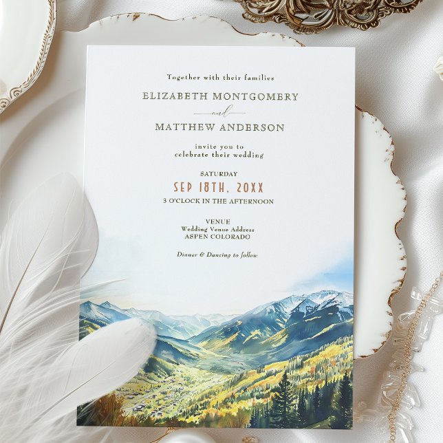 Invitación Boda de destino de la montaña Aspen Colorado (Subido por el creador)