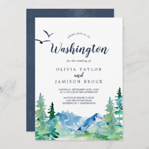 Invitación Boda de destino de la montaña de Washington
