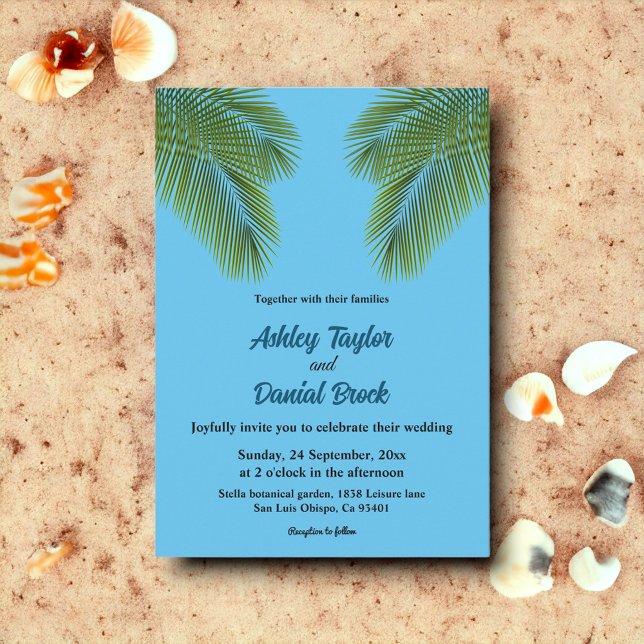 Invitación Boda de destino de la Playa Azul de la Palma Tropi (Subido por el creador)