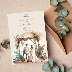Invitación Boda de destino de la playa de acuarela caprichosa