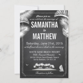 Invitación Boda de destino de la playa de Chalkboard Island