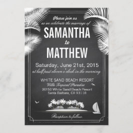 Invitación Boda de destino de la playa de Chalkboard Island
