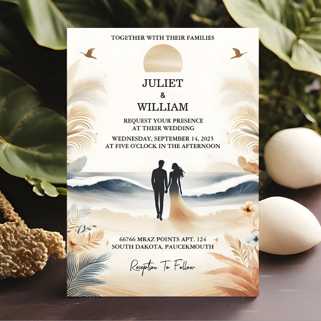 Invitación Boda de destino de la playa de verano de primavera (Subido por el creador)