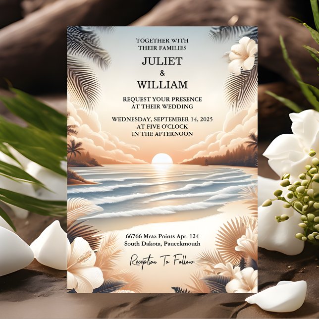 Invitación Boda de destino de la playa del océano de verano d (Subido por el creador)
