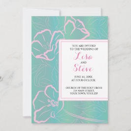 Invitación Boda de destino de la playa del tema tropical