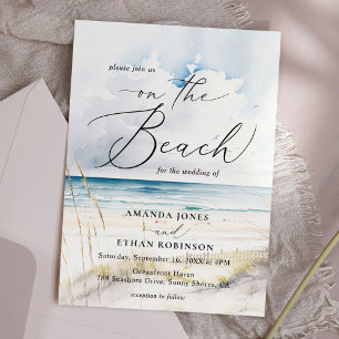 Invitación Boda de destino de la playa Océano acuático