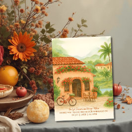 Invitación Boda de destino de la puesta de sol dorada del sur